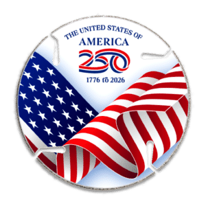 3.9" Diamond Blade Drink Coaster - 250 AMERICA - Flag